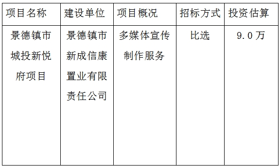 宣傳廣告、攝制招投標(biāo)